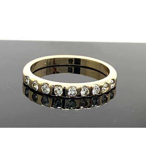 Women's Wedding Band Diamond 0.50ctw 14k Yellow Gold Stackable Ring Size 6.25 - Picture 1 of 12